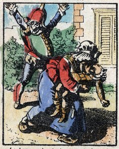 Geschiedenis van Dr. Pulcinella (Polichinelle). Houtsnede van Imaging Pellerin - Epinal, z.d. Eind 19e eeuw. door French School