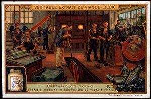 Geschiedenis van glas: Moderne glaswerk en glasproductie aan het einde van de 19e eeuw. Eind 19e eeuw liebig chromolithografie door French School
