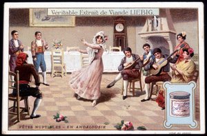 Huwelijksreis in Andalusië - chromo. Liebig, v. 1895