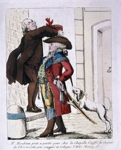 Honore Gabriel Riqueti, Graaf van Mirabeau (1749-1791) met de hoed van de aristocratie door Abbé Maury, bereidt zich voor om naar Aken te vertrekken, eind 18e eeuw door French School