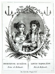 Hortense de Beauharnais (1783-1837) en Louis-Napoleon Bonaparte (1778-1846) door French School