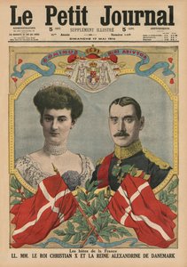 Gasten van Frankrijk, koning Christian X en koningin Alexandrine van Denemarken, voorpagina illustratie uit 