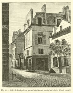 Hotel de Lesdiguières, oud hotel Zamet, rue de la Cerisaie, gesloopt in 1877 door French School