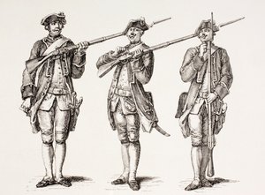 Hoe een musket te laden, uit een Frans instructieboek van 1776, uit 