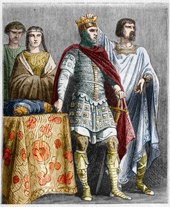 Hugues de Grote kroont Raoul of Rodolphe van Bourgondië, Hertog van Bourgondië en Koning van Frankrijk. Gravure in "Histoire De France En Cent Paintings door Paul Lehugeur" 1891