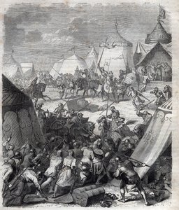 Honderdjarige Oorlog: Slag bij Poitiers (1356). Gravure in 