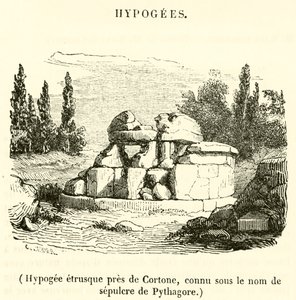 Etruskische hypogeum bij Cortona, bekend als het graf van Pythagoras door French School