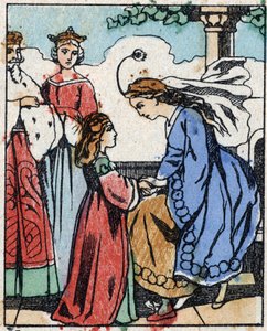 Illustratie voor "Riquet a la houppe", sprookje van Charles Perrault (1628-1703), Franse schrijver. Houtsnede van Imaging Pellerin - Epinal, z.d. Late 19e eeuw. door French School