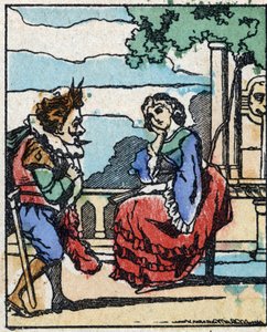 Illustratie voor "Riquet met de kuif", sprookje door Charles Perrault (1628-1703), Franse schrijver. Houtsnede van Imaging Pellerin - Epinal, eind 19e eeuw. door French School