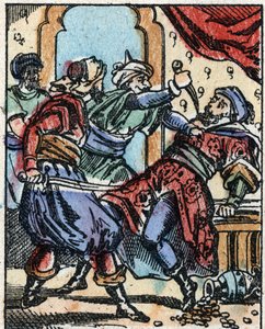 Illustratie voor de verhalen van Duizend-en-een-nacht. Ali-Baba. Houtsnede van Imaging Pellerin - Epinal, sd. Eind 19e eeuw. door French School