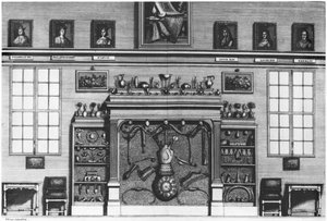 Illustratie uit Cabinet de la Bibliothèque Sainte-Geneviève door Eerwaarde Père Claude Du Molinet, 1692 door French School