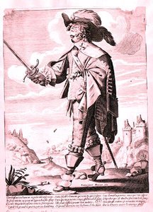 Illustratie van een soldaat onder het bewind van Lodewijk XIII (1601-43)