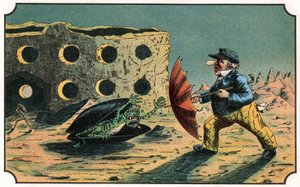 Illustratie van het boek "Reis naar de maan voor 1900" door A. de Ville-d