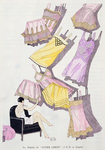 Illustraties van lingerie uit het modetijdschrift Art, Gout, Beaute, juli 1926 door French School