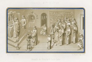 Afbeelding in grisaille uit De Wonderen van Onze Lieve Vrouw door French School