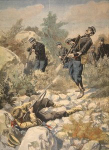 In Corsica: politie en gangster, illustratie uit Le Petit Journal: Supplement illustre, 1898 door French School
