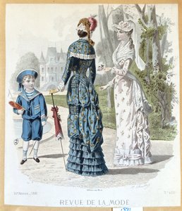 In een park, uit Revue de la Mode, 1881