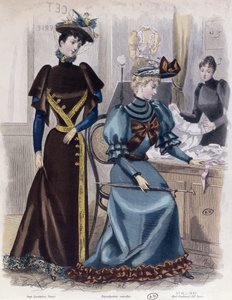 In de Lingeriewinkel, 1892 door French School