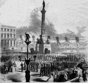 Inhuldiging van de Kolom van het Congres (1850-1859). Brussel, België. door French School