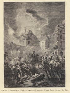 Brand van de Opera, Palais-Royal, in 1781 door French School