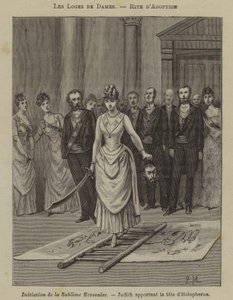 Inwijdingsceremonie in een vrouwenloge (gravure)