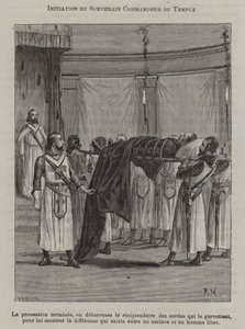 Inwijding van een commandant van de tempel (gravure)