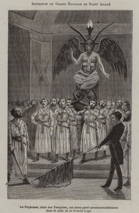 Inwijding van een ridder van Sint-Andreas (gravure) door French School