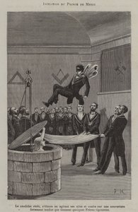 Inwijding van een Prins van Barmhartigheid (gravure) door French School