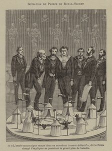 Inwijding van een Sublime Prince of the Royal Secret (gravure)