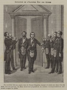 Inwijding van een Uitverkorene van de Vijftien (gravure) door French School