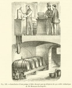 Installatie van een bierpomp geladen door een koolzuurgasvat van M Hermann-Lachapelle door French School