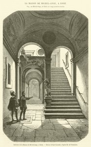 Interieur van het Huis van Michelangelo, in Rome door French School