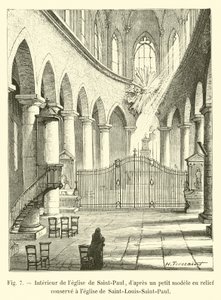Interieur van de kerk van Saint-Paul, naar een klein reliëfmodel bewaard in de kerk van Saint-Louis-Saint-Paul door French School