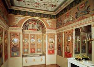 Interieur van Napoleons badkamer, gebouwd in 1807