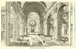Interieur van de Sint-Pietersbasiliek door French School