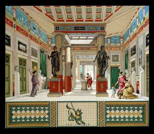Interieur van een huis in Pompeii, ca. 1880 door French School