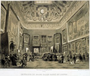 Interieur van de Grand Salon Carré du Louvre door French School