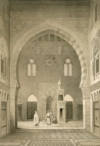 Interieur van de moskee van Qaitbay, Caïro door French School