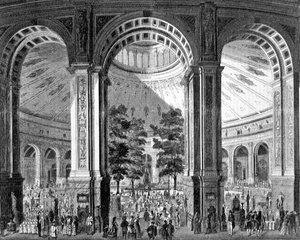 Interieur van de Rotunda in Wenen met de Wereldtentoonstelling door French School