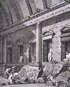 Interieur van de Tempel van Diana, Nîmes, uit Antiquités de la France: Vol I, Monuments de Nîmes
