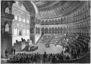 Interne weergave van het Italiaanse Parlement, Turijn door French School