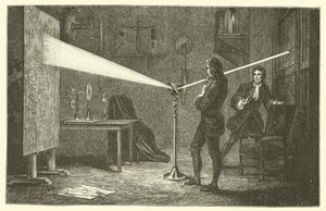 Isaac Newton breekt licht af