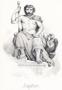 J Jupiter: Zoon van Saturnus en Rhea Broederschap van Titan Kind, hij werd gevoed door de geit Amalthea