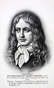 Jacques-Henri Bernardin de Saint-Pierre, Frans schrijver (litho) door French School