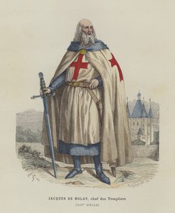 Jacques de Molay, laatste Grootmeester van de Tempeliers, 14e eeuw door French School