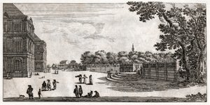 Jardin du Luxembourg, Parijs (gravure) door French School