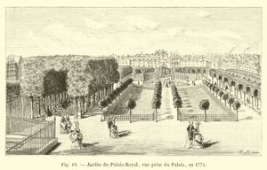 Tuin van het Palais-Royal, gezien vanaf het paleis, in 1774