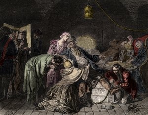 Jean Calas, calvinistische koopman beschuldigd van moord door French School