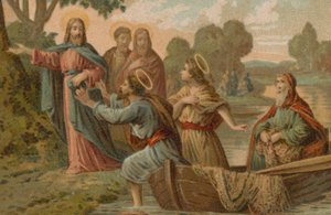 Jezus Christus werft zijn vissers van mensen