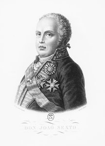 Jan VI van Portugal (gravure) door French School